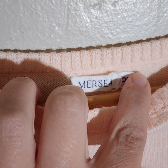 Peach and Red Striped Women's Top - Picture 5 of 6